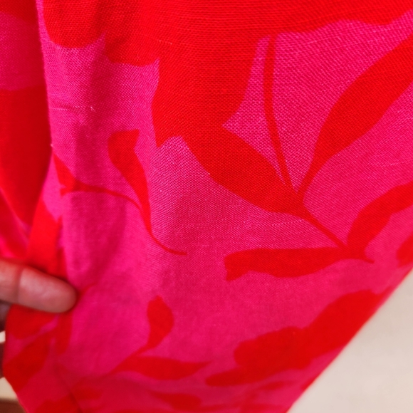 KATE SPADE New York Women's Wide Leg Pants Pink Batik Linen Comfort Boho - Picture 9 of 9